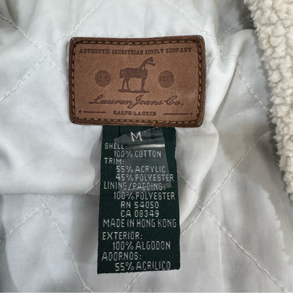 Ralph Lauren Equestrian Denim Jacket Women’s Medium Sherpa Collar - Picture 4 of 11